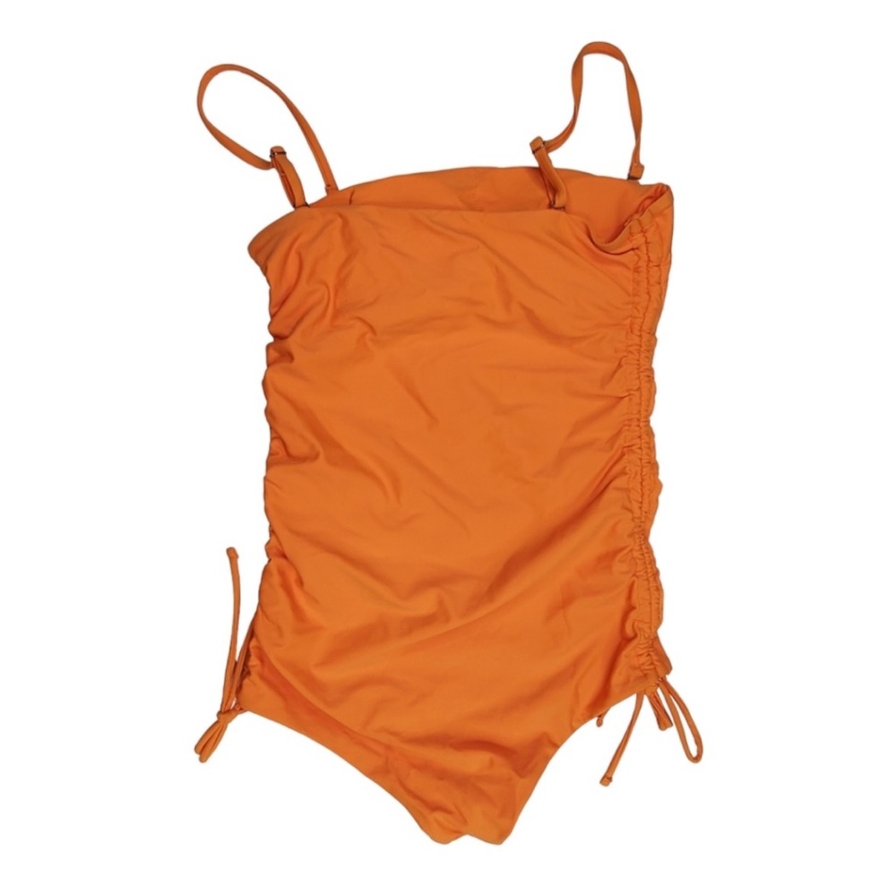 NWOT Geode Orange One Piece Rouched Sides Swimsuit